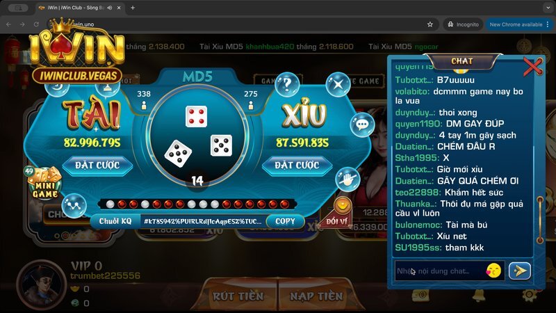 Cá cược tài xỉu MD5 tại Iwinclub