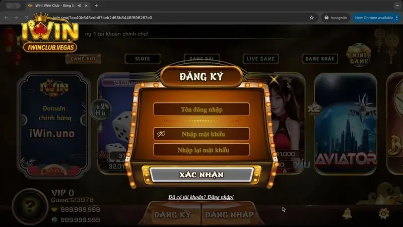 Đăng ký Iwinclub tài khoản casino trực tuyến