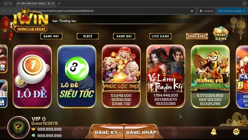 Giao diện cá cược lô đề Iwinclub cược cuốn