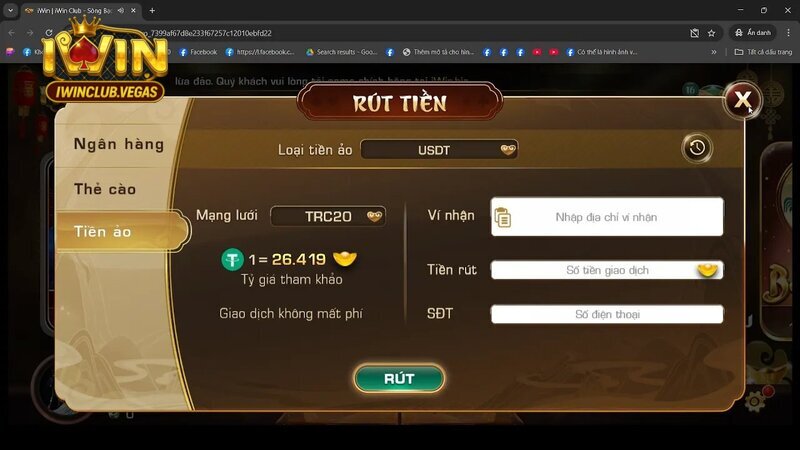 Rút tiền ảo Iwinclub nhanh chóng