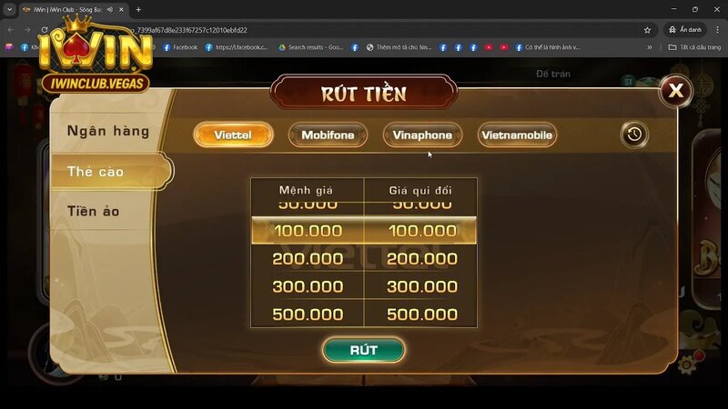 Rút tiền thẻ cào giao dịch nhanh