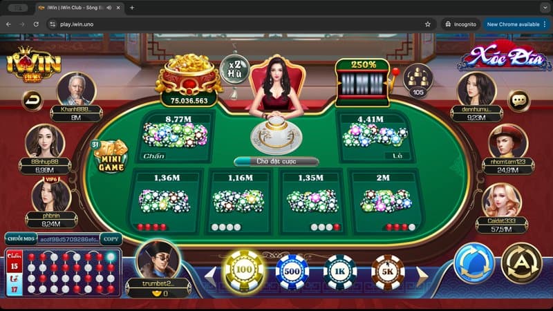 Tham gia xóc đĩa livestream Iwinclub